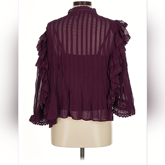 FARM Rio Deep Purple Ruffle Blouse - Picture 2 of 8